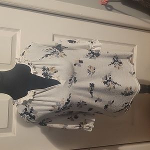 White blouse with floral print